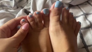 foot and toes massage, web model Katerina Liben